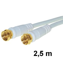 Câble Câble Coaxial Connecteurs F Mâle/Mâle 2,5 m OR